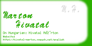 marton hivatal business card